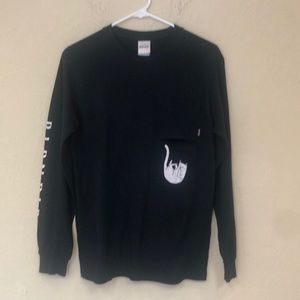 Ripndip long sleeve crew neck cat shirt size S